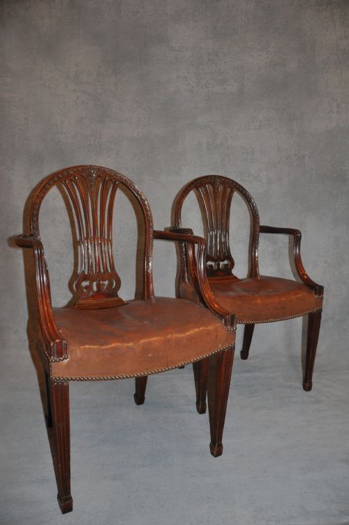 18th century mahogany armchairs - CATEGORY: ANTIQUE CHAIRS - DATED 18TH CENTURY