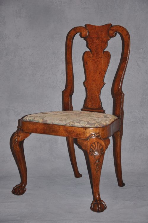 fig 1. Fine Pair of Early 18th Century Walnut Side Chairs In The Manner Of Giles Grendey