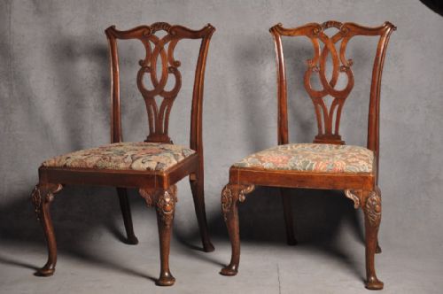 pair of mid 18th century walnut side chairs - CATEGORY: ANTIQUE CHAIRS - DATED 18TH CENTURY