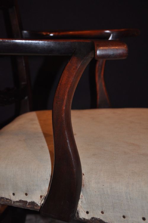 PAIR OF 18TH CENTURY MAHOGANY CHIPPENDALE LADDERBACK ARMCHAIRS - ADDITIONAL PHOTO 2