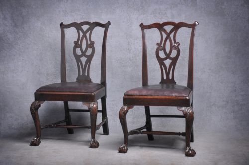 pair of early 18th century mahogany side chairs - CATEGORY: ANTIQUE CHAIRS - DATED 18TH CENTURY