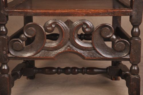 CHARLES II OAK ARM CHAIR - ADDITIONAL PHOTO 1
