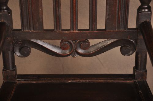 CHARLES II OAK ARM CHAIR - ADDITIONAL PHOTO 3