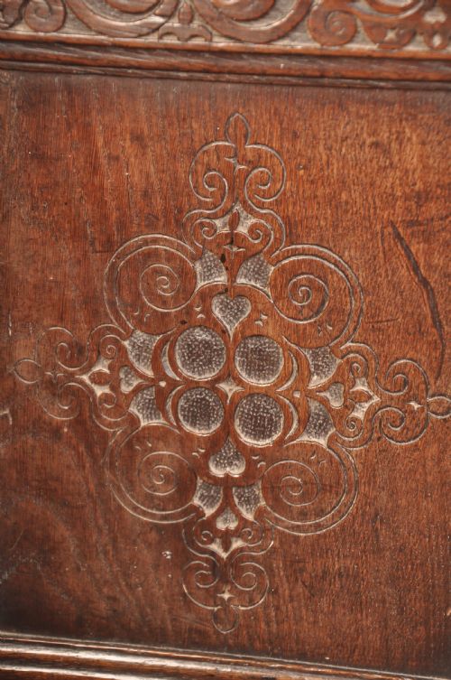 DATED OAK COFFER - ADDITIONAL PHOTO 5