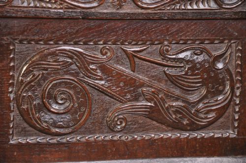 RARE 17TH CENTURY OAK COFFER - ADDITIONAL PHOTO 1
