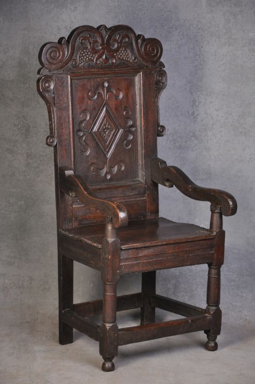 17th century yorkshire oak wainscot chair - CATEGORY: ANTIQUE CHAIRS - DATED 17TH CENTURY