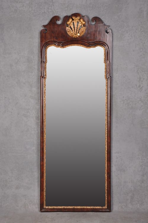 early 18th century walnut gilt wood pier mirror - CATEGORY: ANTIQUE MIRRORS - DATED 18TH CENTURY