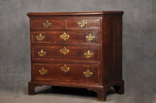 18TH CENTURY INLAID OAK CHEST OF DRAWERS - ADDITIONAL PHOTO 1