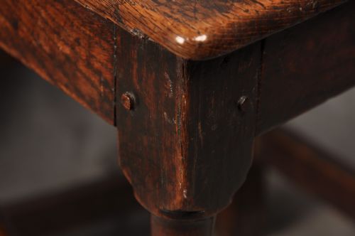 PAIR OF EARLY 18TH CENTURY OAK BACKSTOOLS - ADDITIONAL PHOTO 1