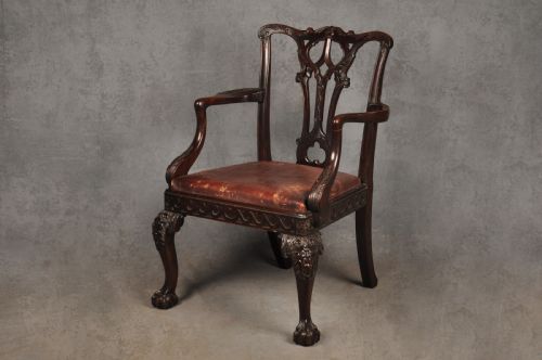 LARGE 19TH CENTURY IRISH MAHOGANY ARMCHAIR - ADDITIONAL PHOTO 3
