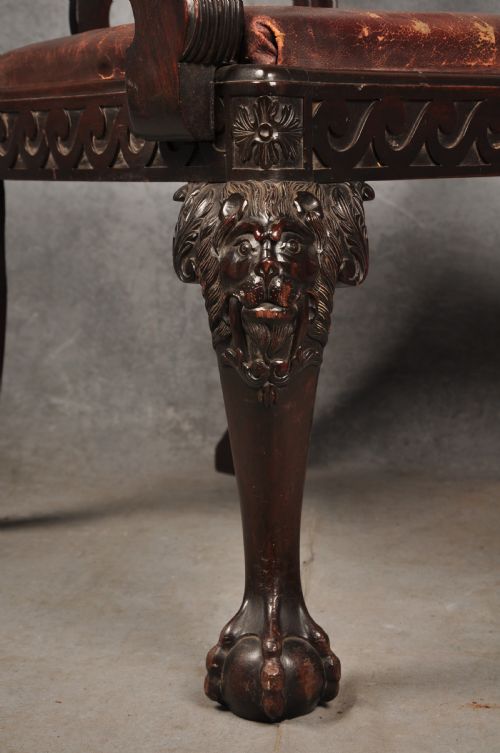 LARGE 19TH CENTURY IRISH MAHOGANY ARMCHAIR - ADDITIONAL PHOTO 5