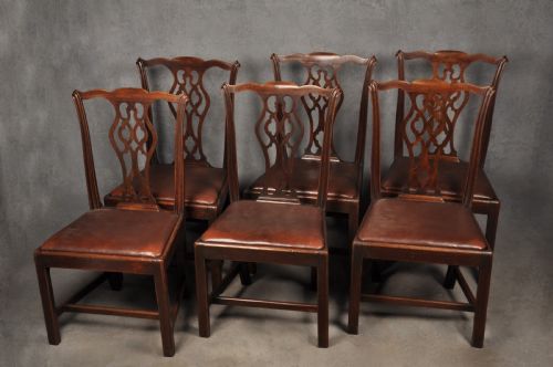 set of six 18th century mahogany chippendale chairs - CATEGORY: ANTIQUE CHAIRS - DATED 18TH CENTURY