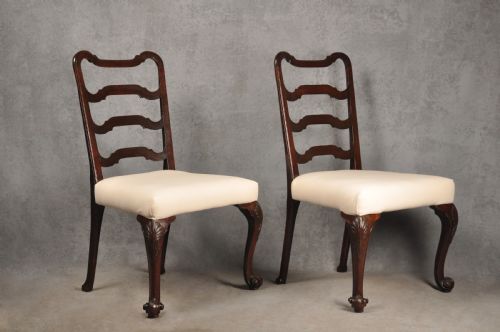pair of 18th century mahogany ladderback chairs - CATEGORY: ANTIQUE CHAIRS - DATED 18TH CENTURY
