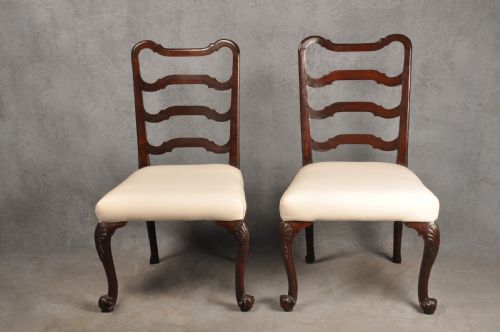 PAIR OF 18TH CENTURY MAHOGANY LADDERBACK CHAIRS - ADDITIONAL PHOTO 2