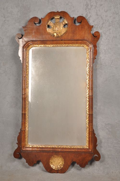 18TH CENTURY WALNUT GILT WOOD MIRROR - ADDITIONAL PHOTO 4
