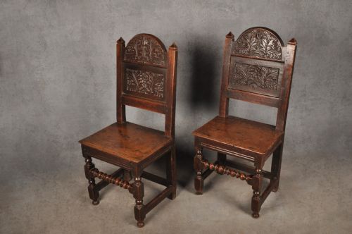 A RARE PAIR OF 17TH CENTURY OAK LANCASHIRE CHAIRS - ADDITIONAL PHOTO 1