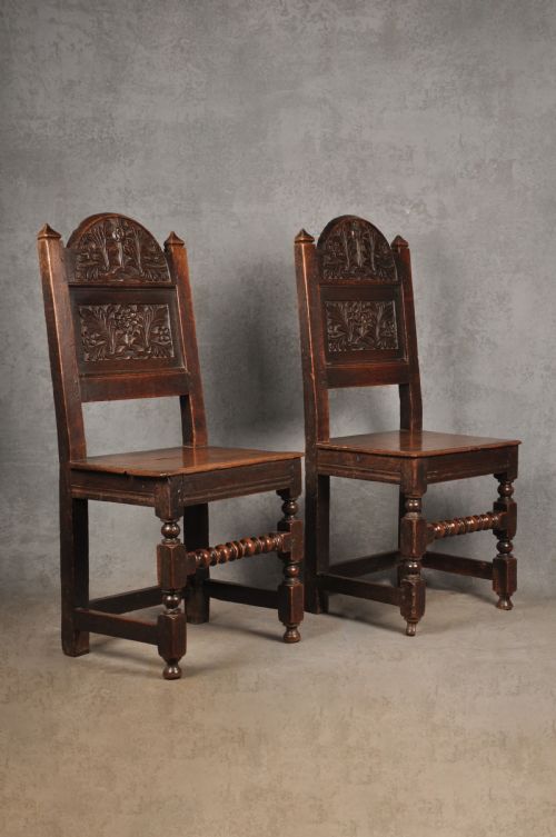 A RARE PAIR OF 17TH CENTURY OAK LANCASHIRE CHAIRS - ADDITIONAL PHOTO 2