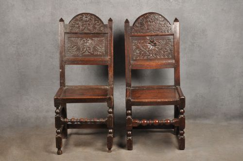 near pair of 17th century lancashire chairs - CATEGORY: ANTIQUE CHAIRS - DATED 17TH CENTURY