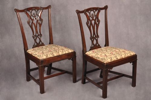 fine pair of 18th century mahogany chippendale chairs - CATEGORY: ANTIQUE CHAIRS - DATED 18TH CENTURY