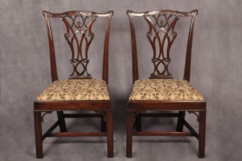FINE PAIR OF 18TH CENTURY MAHOGANY CHIPPENDALE CHAIRS - ADDITIONAL PHOTO 5