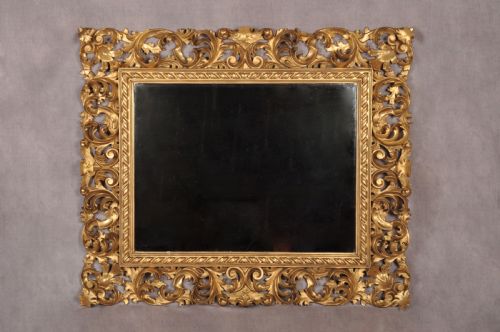 fine 19th century florentine giltwood mirror - CATEGORY: ANTIQUE MIRRORS - DATED 19TH CENTURY