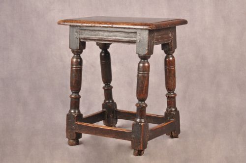 17TH CENTURY OAK ELM JOINT STOOL - ADDITIONAL PHOTO 2