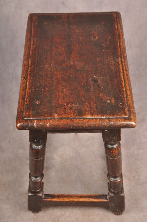 17TH CENTURY OAK ELM JOINT STOOL - ADDITIONAL PHOTO 7