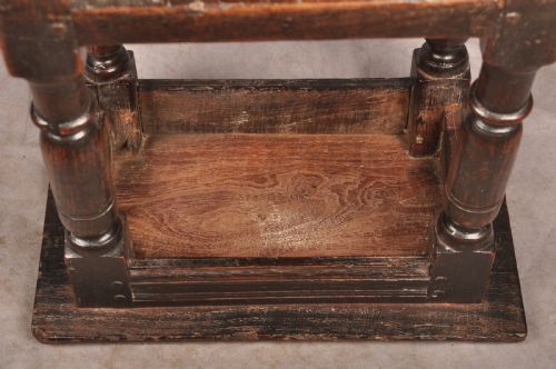 17TH CENTURY OAK ELM JOINT STOOL - ADDITIONAL PHOTO 10