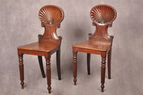 FINE PAIR OF REGENCY HALL CHAIRS - ADDITIONAL PHOTO 6