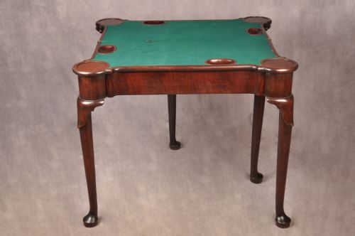 RARE 18TH CENTURY MAHOGANY TRIPLE TOP CARD TABLE - ADDITIONAL PHOTO 10