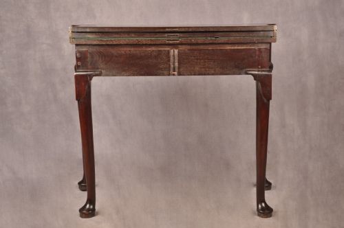 RARE 18TH CENTURY MAHOGANY TRIPLE TOP CARD TABLE - ADDITIONAL PHOTO 14