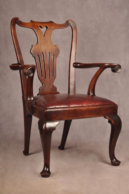 GEORGE II WALNUT ARMCHAIR - ADDITIONAL PHOTO 9