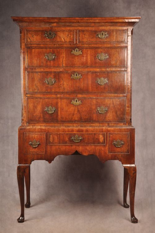 exceptional early 18th century walnut chest on stand - CATEGORY: ANTIQUE CHEST OF DRAWERS - DATED 18TH CENTURY