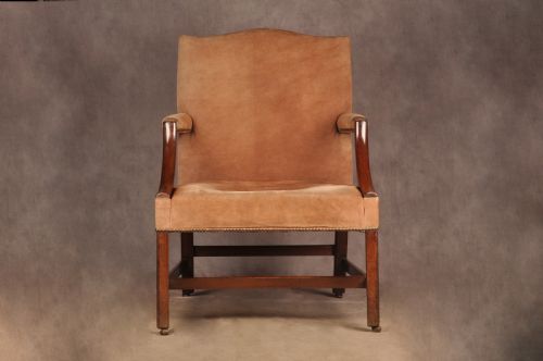 FINE 18TH CENTURY MAHOGANY GAINSBOROUGH LIBRARY ARMCHAIR - ADDITIONAL PHOTO 1