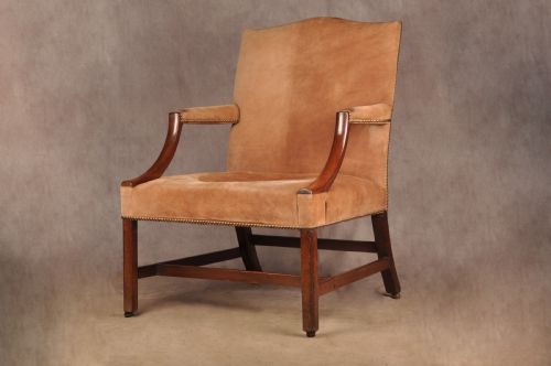 FINE 18TH CENTURY MAHOGANY GAINSBOROUGH LIBRARY ARMCHAIR - ADDITIONAL PHOTO 2