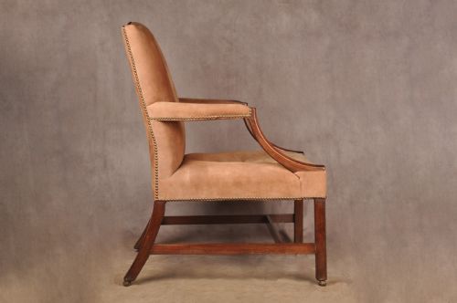 FINE 18TH CENTURY MAHOGANY GAINSBOROUGH LIBRARY ARMCHAIR - ADDITIONAL PHOTO 7