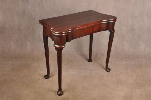 FINE 18TH CENTURY MAHOGANY CONCERTINA ACTION CARD TABLE - ADDITIONAL PHOTO 2
