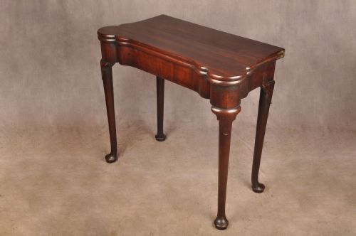 FINE 18TH CENTURY MAHOGANY CONCERTINA ACTION CARD TABLE - ADDITIONAL PHOTO 3