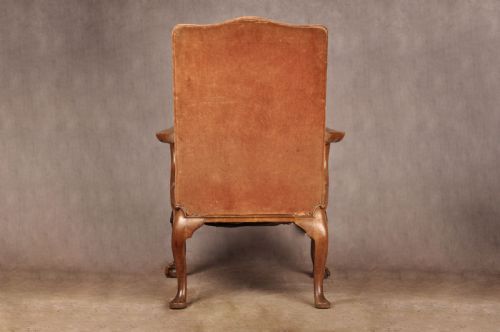 A MAGNIFICENT 19TH CENTURY WALNUT LIBRARY ARMCHAIR - ADDITIONAL PHOTO 6