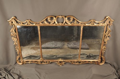 FINE RARE 18TH CENTURY GILTWOOD OVERMANTEL MIRROR - ADDITIONAL PHOTO 1