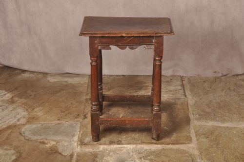 GOOD MID 17TH CENTURY OAK JOINT STOOL - ADDITIONAL PHOTO 4