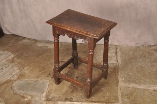 GOOD MID 17TH CENTURY OAK JOINT STOOL - ADDITIONAL PHOTO 5