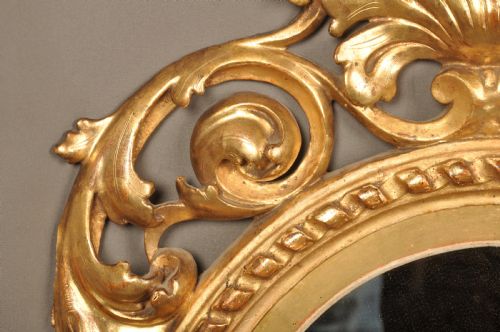 LATE 18TH CENTURY FLORENTINE GILTWOOD OVAL MIRROR - ADDITIONAL PHOTO 4
