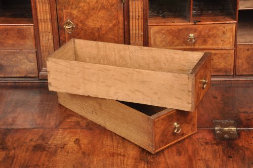 FINE GEORGE I BURR WALNUT BUREAU BOOKCASE - ADDITIONAL PHOTO 11