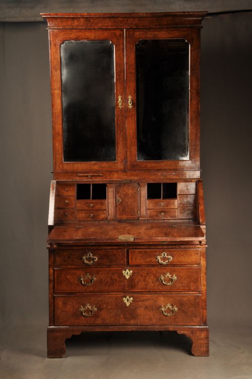FINE GEORGE I BURR WALNUT BUREAU BOOKCASE - ADDITIONAL PHOTO 13