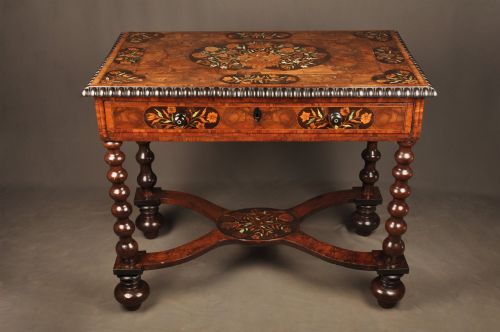 AN EXCEPTIONAL MARQUETRY CENTRE TABLE