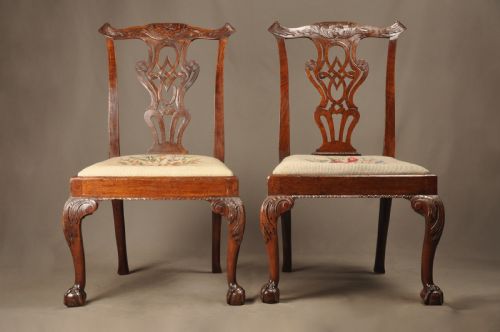 Superb Pair of George II Mahogany Chairs.