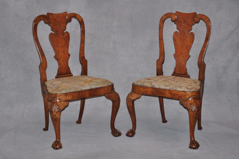 Fine Pair of Early 18th Century Walnut Side Chairs In The Manner Of Giles Grendey