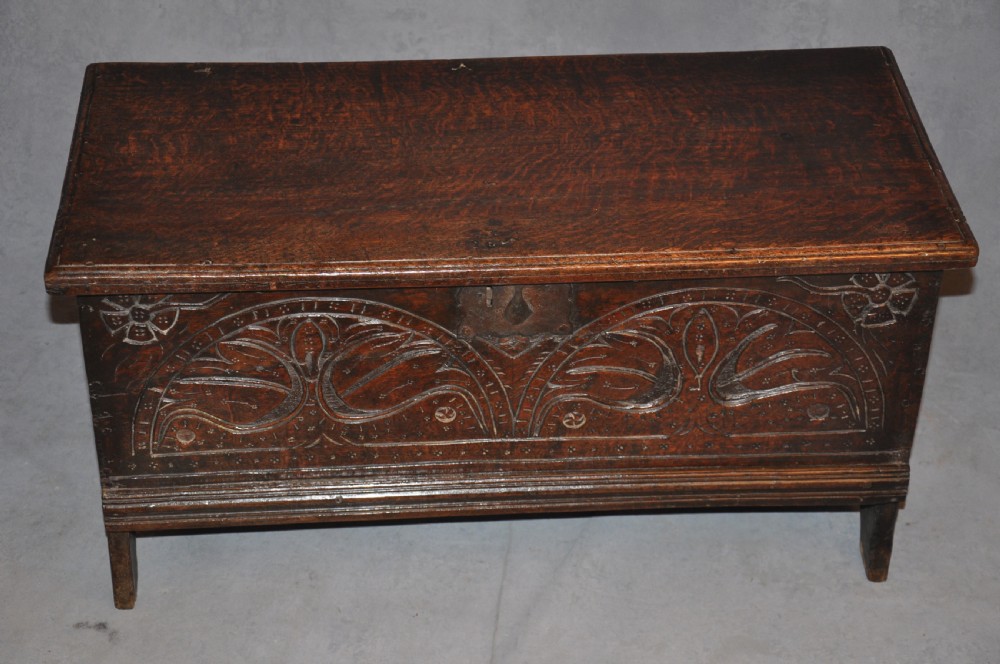 17th Century Oak Coffer Of Small  Proportions View II