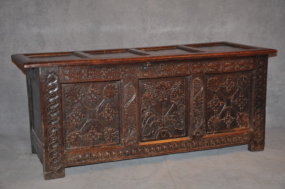 17th Century paneled Oak Coffer 